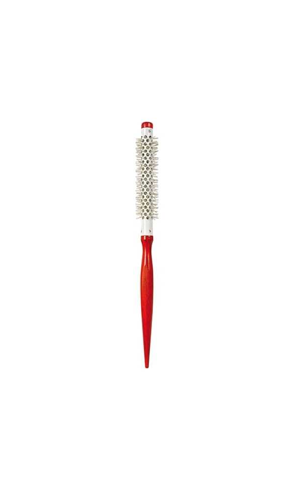 Cepillo Térmico de Cola Fina para Cabello Bifull Red Wood Nº13, Color Blanco y Rojo